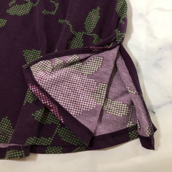 Lularoe Perfect T Purple Floral Short Sleeve Tee - Picture 3 of 8